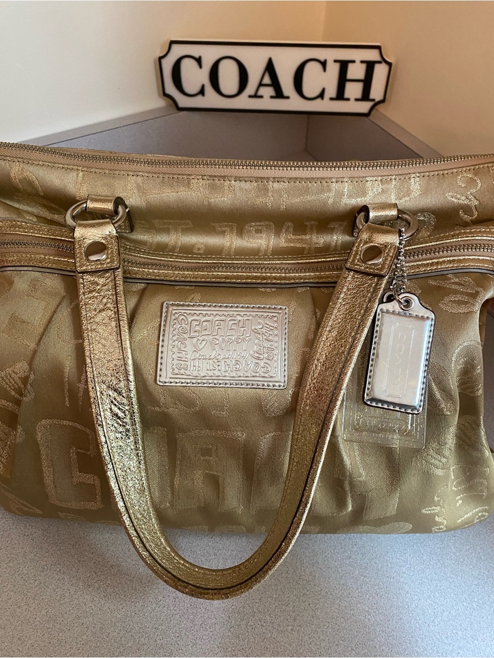 Coach Poppy Story Patch Glam Tote - Picture 6 of 15